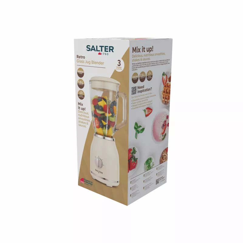 Salter EK6687CRMVDE Retro liquidificadora com jarro de vidro