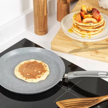 Salter Marblestone frigideira para panquecas de 25cm – ultra antiaderente, compatível com indução, cinzento