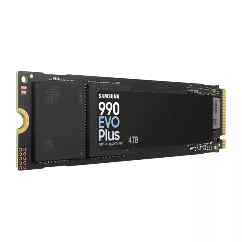 SSD Samsung 990 EVO Plus 4TB M.2 PCIe 4.0 NVMe, 7150 MB/s de leitura, 6900 MB/s de escrita, 1,35 M IOPS, preto