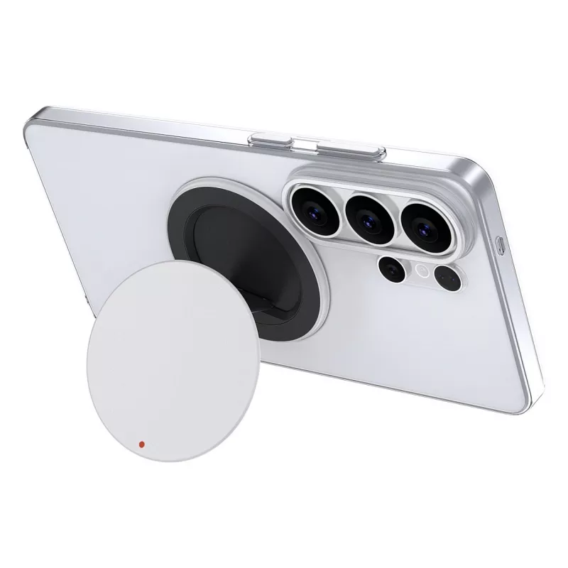 Samsung by Hochuen Suporte de secretária magnético 360° para smartphones e tablets – prateado, universal, dobrável, alumínio com ímanes N52