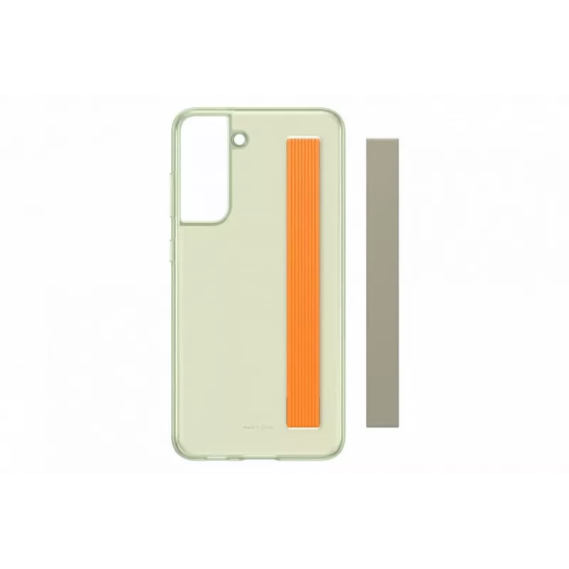 Capa com alça para Samsung Galaxy S21 FE transparente verde-azeitona