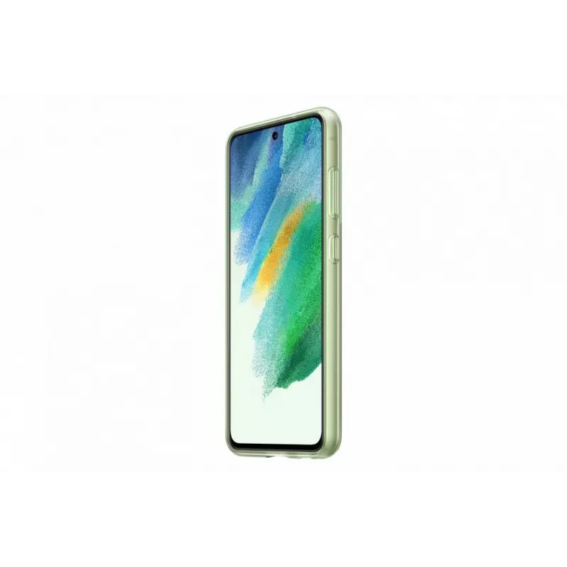 Capa com alça para Samsung Galaxy S21 FE transparente verde-azeitona