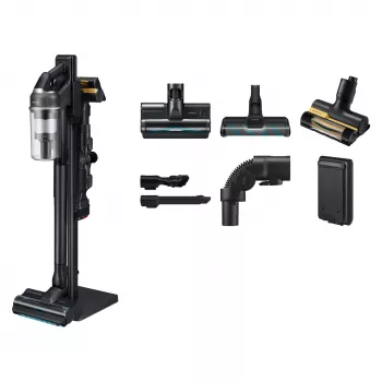 Aspirador vertical com bateria Samsung Jet 95S CompleteClean – VS70H28HFC/WD, cinzento cetim, 210 AW, 60 min. de autonomia, iões de lítio