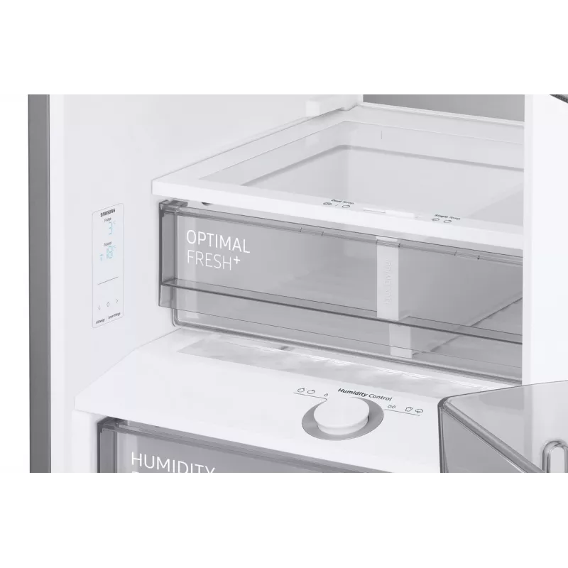 Combinado de frigorífico e congelador Samsung RB38C7B6BS9/EF com congelador em baixo, 390L de volume total, No Frost, compressor Digital Inverter, aspeto de aço inoxidável, Wi-Fi SmartThings