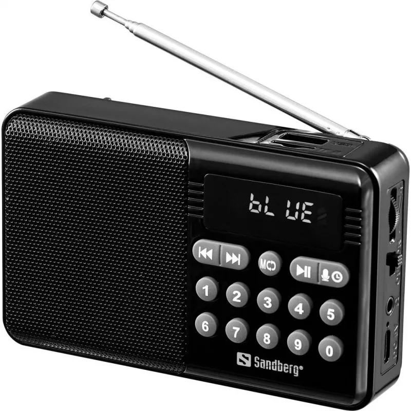 Altifalante Bluetooth portátil SANDBERG Speaker Radio FM+BT Recharge com rádio FM, AUX, USB, MicroSD, 6W, preto