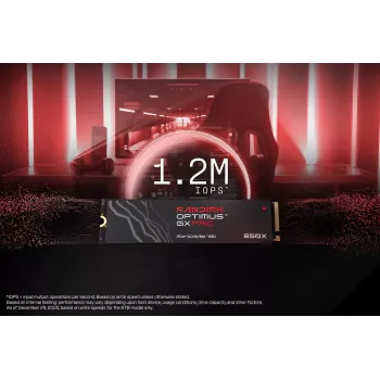 SanDisk 2TB M.2 NVMe PCIe 4.0 SSD interna - 7300 MB/s de leitura, 6600 MB/s de escrita