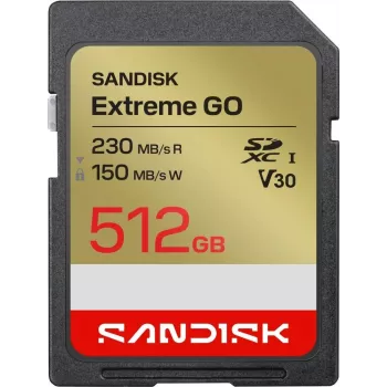 Cartão de memória SanDisk Extreme GO SDXC 512 GB UHS-I 230 MB/s Read V30 U3