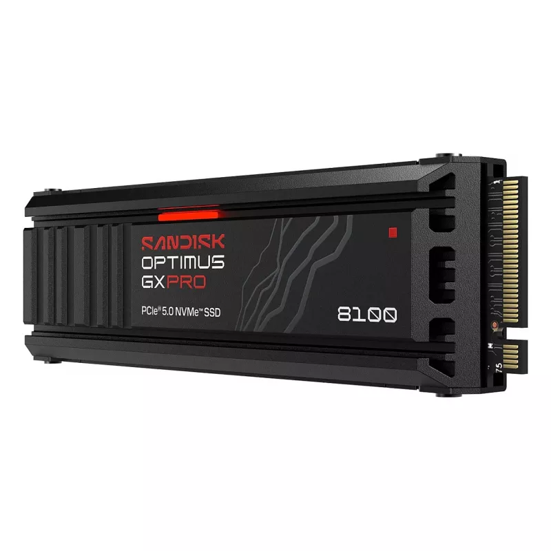 SanDisk Optimus GX PRO 8100 4TB PCIe Gen5 NVMe M.2 2280 SSD interna com dissipador de calor e encriptação de hardware