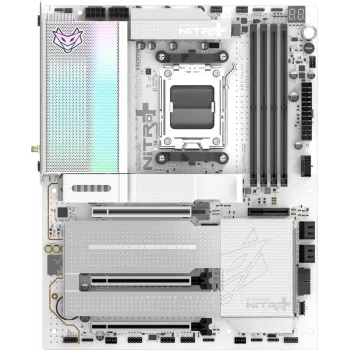 SAPPHIRE NITRO+ X870EA PHANTOMLINK P.E Placa-Mãe, AMD X870E, Socket AM5, DDR5, Wi-Fi 7, Branco/Preto
