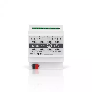 Módulo de entradas binárias SATEL KNX-BIN24 8 canais, calha DIN, KNX TP