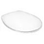 Tampa de sanita SAVAL GBG com fecho suave/abertura rápida, forma D, branca, duroplasto, dobradiças em aço inoxidável
