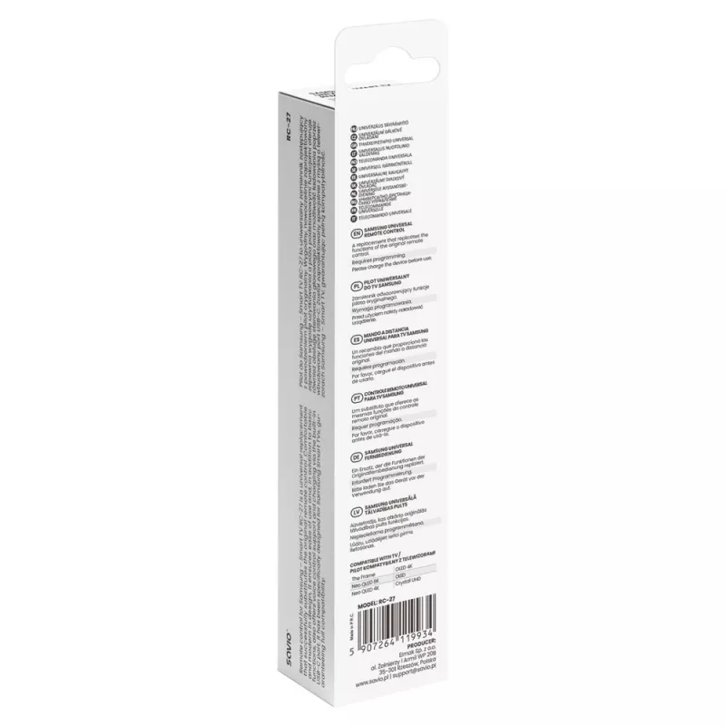 SAVIO RC-27 telecomando universal de substituição para Samsung Smart TV – preto