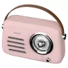 SAVIO RS-03 rádio portátil FM/AM com reprodução MP3 USB/SD, rosa