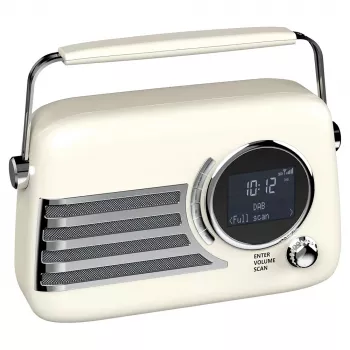 SAVIO RS-04 rádio portátil DAB+ FM com bateria recarregável, ecrã LCD, duplo alarme, preto