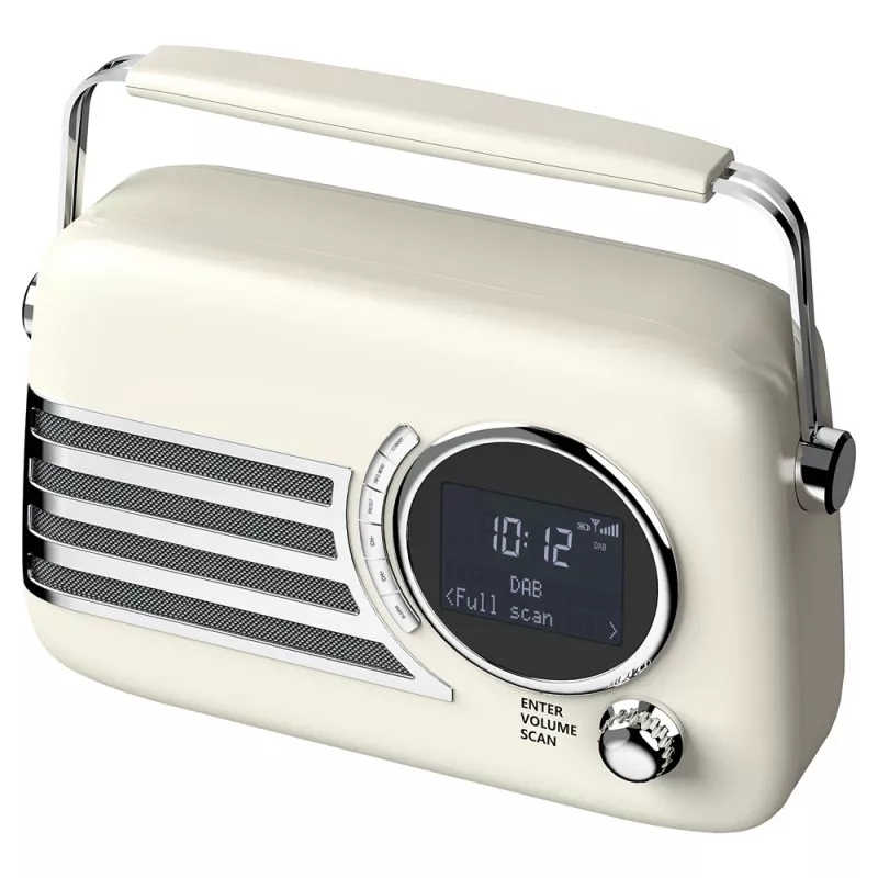 SAVIO RS-04 rádio portátil DAB+ FM com bateria recarregável, ecrã LCD, duplo alarme, preto