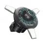 Ventilador portátil SBS com powerbank de 4000mAh, luz LED e carregamento solar
