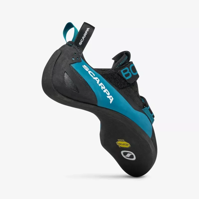 Sapatos de escalada Scarpa Boostic - downturn agressivo, Vibram XS Edge, parte superior em microfibra, unissexo