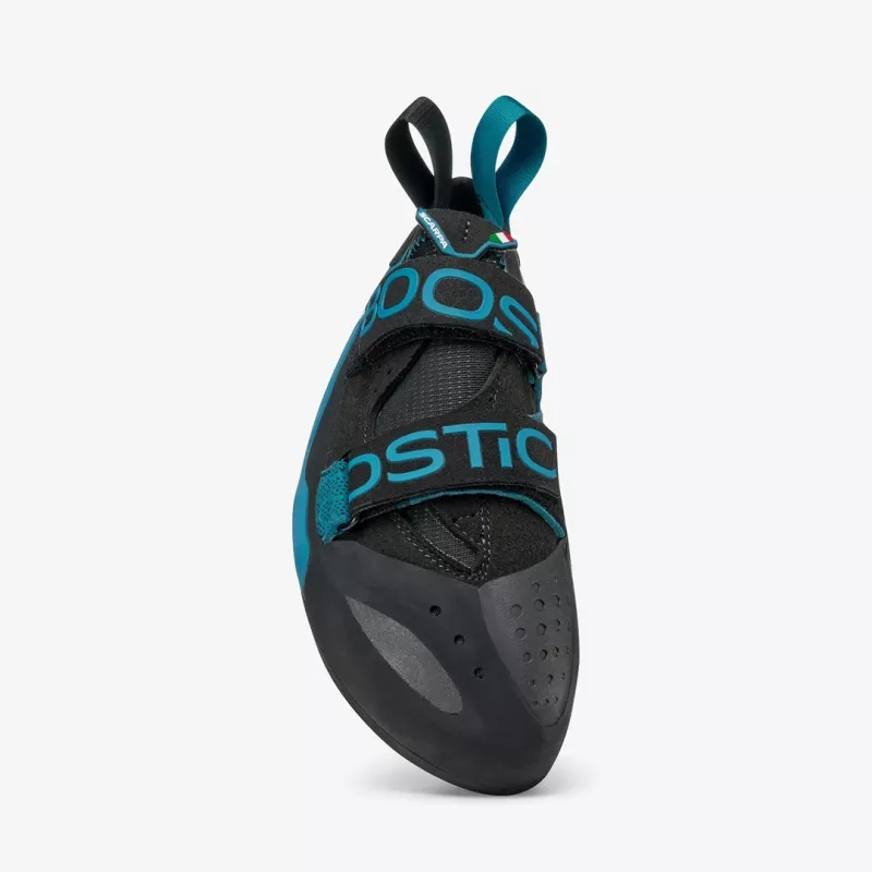 Sapatos de escalada Scarpa Boostic - downturn agressivo, Vibram XS Edge, parte superior em microfibra, unissexo