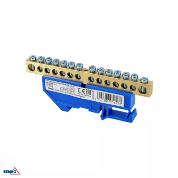 SCHELINGER Borne de calha DIN de 14 polos 8-12 mm² azul