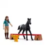 Conjunto de bolso Schleich Horse Club! Vitória no torneio com Flocke