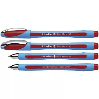 Schneider Slider Memo XB Caneta esferográfica, vermelho/azul, extra larga 1,4 mm, emborrachada, ponta de aço inoxidável, pack de 10 150202
