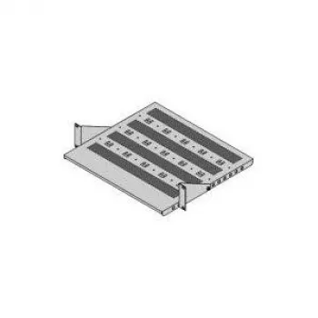 Prateleira fixa de 19 polegadas SCHROFF, 430 x 400 mm de área útil, cinzento-claro RAL 7035, 1U, carga 25 kg