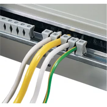 SCHROFF Abraçadeira para armários de distribuição de 19 polegadas - 14 unidades, aço galvanizado, ligação à terra e blindagem EMC 21190753