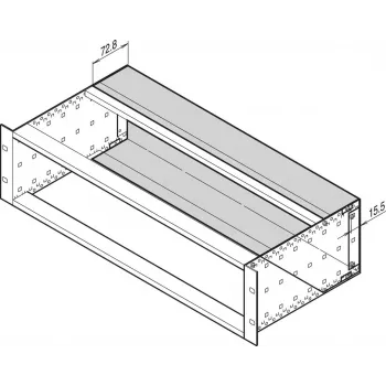 Painel traseiro Schroff para subrack, 3U 84HP, 220 mm de profundidade, Aço, Zincado 34561752