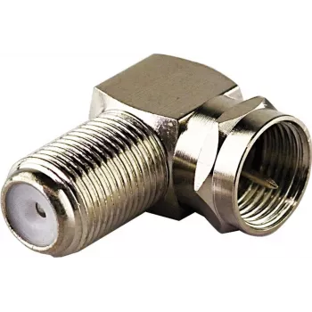 Schwaiger WAD8321531 Adaptador angular F, ficha F para tomada F, prateado, 2 unid.