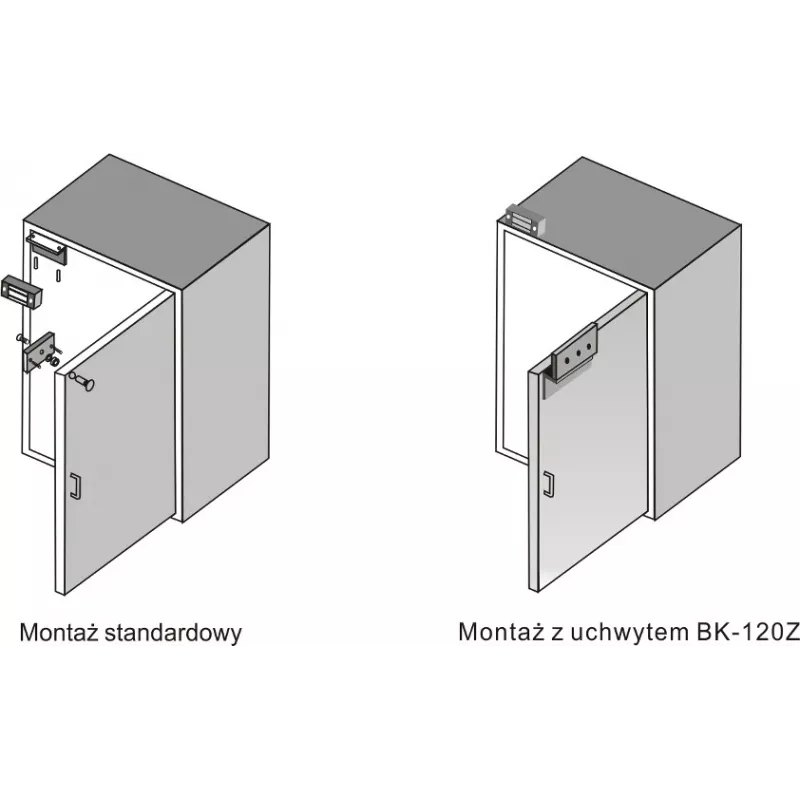 Fechadura eletromagnética SCOT EL-120 120kg (260lbs) 12V DC fail-safe montagem à superfície