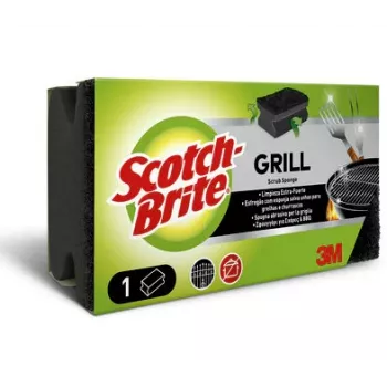 Scotch-Brite Limpador de grelhador BBQ Esfregão preto extra forte com faixa de pega amiga das unhas, 1 unid. (GNS1N)
