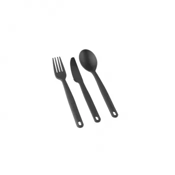 Conjunto de talheres de campismo Sea to Summit - 3 peças, nylon reforçado com fibra de vidro, cinzento-escuro