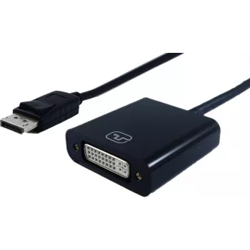 SECOMP STANDARD Cabo adaptador DisplayPort macho para DVI-D Single Link fêmea, 15 cm, preto (11.55.3202)