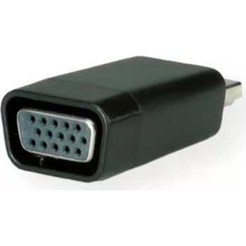 SECOMP STANDARD Adaptador HDMI para VGA com áudio, ficha HDMI para conector fêmea VGA, Full HD 1080p, Preto S3208