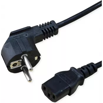 SECOMP STANDARD Cabo de alimentação, conector fêmea IEC reto, preto, 1,8 m (S2309)