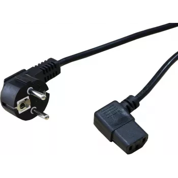 Cabo de alimentação SECOMP STANDARD com ficha IEC C13 angular, CEE 7/7 para IEC C13, 1,8 m, preto S2307