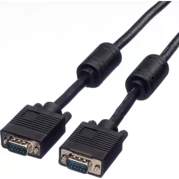 SECOMP STANDARD Cabo SVGA HD15 com ferrite, ST-ST, Preto, 10 m (S3618)