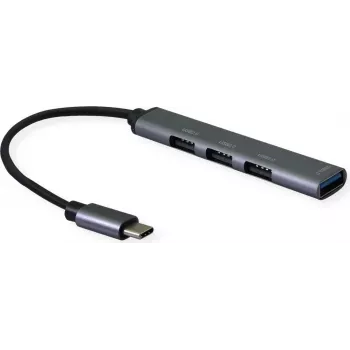 Hub USB 2.0 SECOMP STANDARD, ligação USB-C, 4 ligações USB-A (3x USB 2.0 + 1x USB 3.2 Gen1) (S3017)