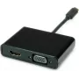 SECOMP STANDARD Adaptador de ecrã USB-C para HDMI + VGA, 4K HDMI, 1080p VGA, preto, 0,1m S3250