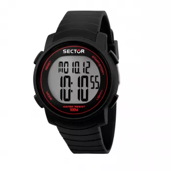 SECTOR MAN R3251543001 (44mm) relógio de quartzo - mostrador preto, bracelete de silicone