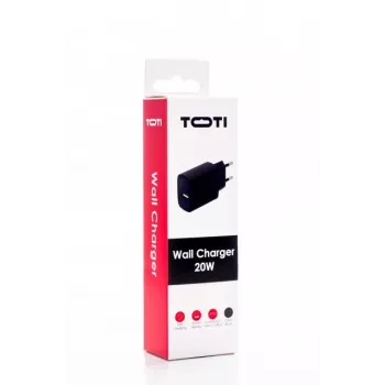 SEEK TOTI Carregador de parede rápido 20W Type-C + USB A, preto