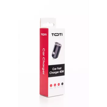 SEEK TOTI Carregador de automóvel rápido 40W com porta Type-C duplo, preto