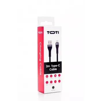 SEEK TOTI USB-A para USB-C cabo entrançado 2m 3A preto
