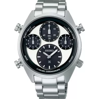 Relógio cronógrafo solar de quartzo de homem SEIKO SFJ001P1 42mm Aço inoxidável