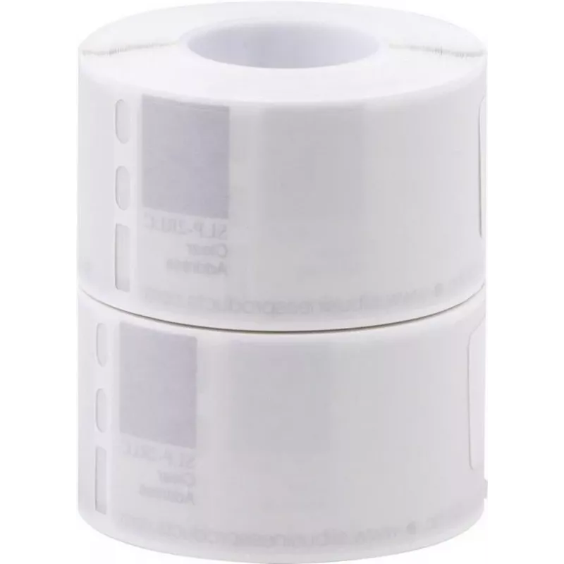 Seiko SLP-2RLC Etiquetas de endereço transparentes 28x89mm, 2 rolos, 260 etiquetas, Branco, adesivo permanente, térmica direta, para Smart Label Printer