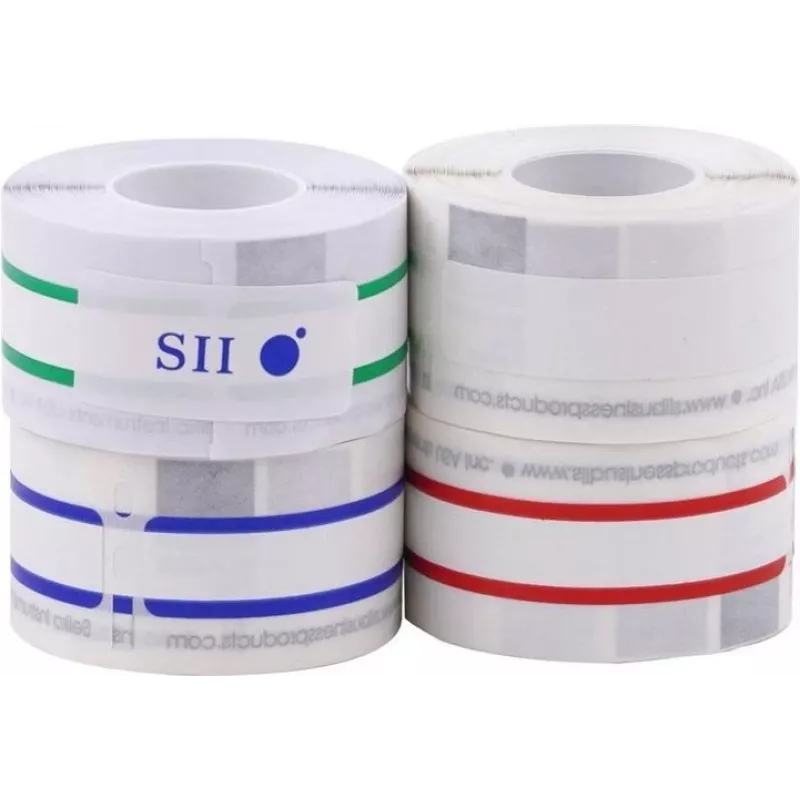 Seiko SLP-4AST etiquetas de endereço em várias cores - 28 x 89 mm, 520 etiquetas (4 rolos de 130) para Smart Label Printer 420/425/430/440/450 16.06.2037