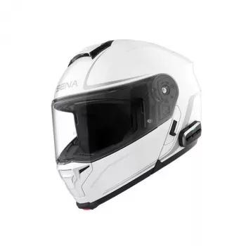 Capacete modular Sena Outrush 2 com Mesh Intercom, Glossy White, tamanho S