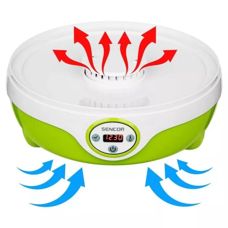 Desidratador de alimentos Sencor SFD 851GR, 240 W, diâmetro do cesto 25,5 cm, 35-70°C, verde