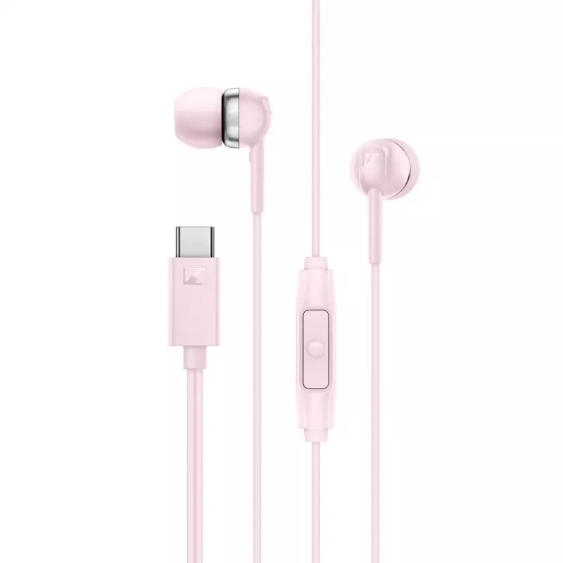 Sennheiser CX 80U Auscultadores in-ear com fios com microfone e controlo remoto em linha, Sakura Pink, 17 Hz - 20 kHz