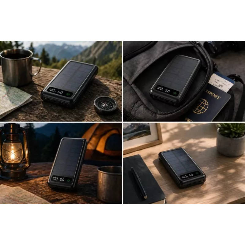 Power bank solar Setty SLR-120 20000 mAh preta